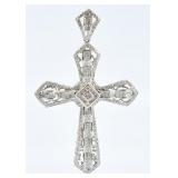 14K Gold & Diamond Cross Pendant w/ 10K Gold Chain