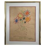 Pablo Picasso "Bouquet in Hand" Color Serigraph
