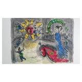 Marc Chagall "Soleil au Cheval Rouge" Lithograph