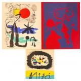 3pc Joan Miro Original Color Lithographs