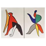 2pc Alexander Calder Original Color Lithographs