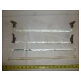 4pc Antique Glass Towel Rods
