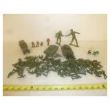Vintage Molded Toys- Army Men, Cowboys, Tanks, Etc
