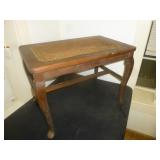 Vintage Wood & Cane Piano Bench Foot Stool