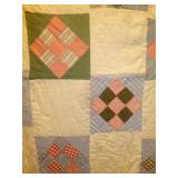 Vintage Hand Made Patch Work Block Quilt