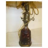 Antique Cranberry Cut To Clear Accent Lamp