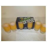 1970's Anchor Hocking Gingham Juice Glasses