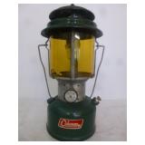 Vintage Coleman Gas Camp Lantern w/ Yellow Globe