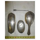 Antique Sterling Silver Vanity Set & Button Hook