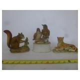 3pc Lefton China Porcelain Animal Figures