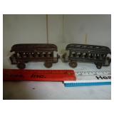 2pc Antique Cast Iron Toy Train Cars