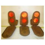 Mid century Miro-Flare Steel & Glass Reflectors