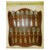 Franklin Mint 13 State Pewter Spoon Collection