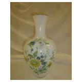 Vintage Norleans Italy Frosted Glass Floral Vase