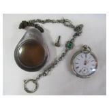 Silver Remontoir Cylindre 6 Rubis Pocket Watch