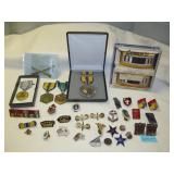 Military Insignia, Ribbons, Pin Backs, Cuff Links