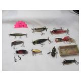 10pc Fishing Lures - Jitterbug, Hula Popper, Etc