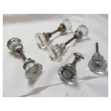 Antique Glass Door Knobs - 3 Sets & 2 Singles