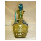 Enameled Theresienthal Art Glass Decanter