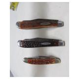 3pc Vintage Pocket Knives - Sabre & Japan