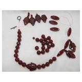Vintage Cherry Bakelite Amber Necklace Project