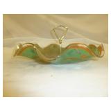 Vintage Houze Art Green Mosaic Glass Serving Plate