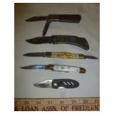 5pc Pocket Knives - Folding Knives - Some NEW