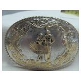 Ornate Western Square Dance Belt Buckle