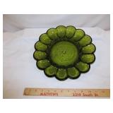 Vintage Indiana Glass Green Hobnail 11" Egg Plate