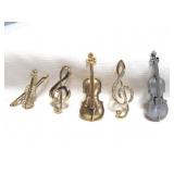 Musical Instrument Brooches & Pins - 5pc