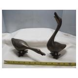 Set of 2 MCM Mid Century Brass Geese Figures