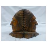 Vintage Art Deco Native American Metal Book Ends