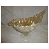 Lavorazione Arte Cased Murano Glass Pedestal Shell