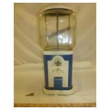 Vintage Cast Metal & Glass Penny Gum Ball Machine