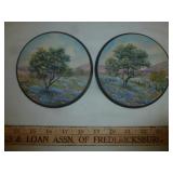 M. Graves 2pc Texas Bluebonnet Mini Oil Paintings