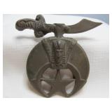 Vintage Solid Brass Free Mason Shriner Car Badge