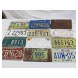 12pc Vintage Metal State License Plates