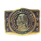 Texas Sesquicentennial Jefferson Bank Buckle