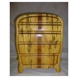 Curve Top 5 Drawer Wood Band Saw Jewelry Box