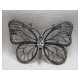 Sterling Silver Marcasite Butterfly Pin