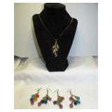 Sterling Silver Teardrop Pendant Jewelry Set