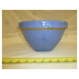 Vintage Blue Picket Fence Stone Ware Mixing Bowl