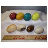 8pc Marble & Alabaster Solid Polished Stone Eggs