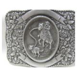 1974 Cast Pewter Rodeo Calf Roping Buckle