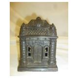 Antique Cast Iron Detailed Bank Building Coin Bank