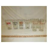 8pc Bud & Bud Light Beer Glasses - UT, Spurs, Etc