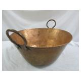 Antique Hammered Copper Riveted Handle French Pot