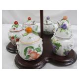 Lenox Porcelain Jam Jelly Jar Serving Set