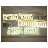 4 Pair Vintage State Metal License Plates