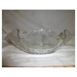 Cambridge Glass Crimped Edge Rose Chintz Bowl